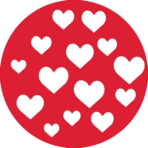 Small White Heart Shapes Inside A Red Circle 37152551 Png