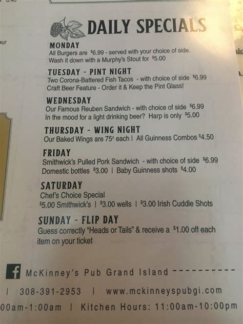 Mckinney S Irish Pub Gluten Free Grand Island