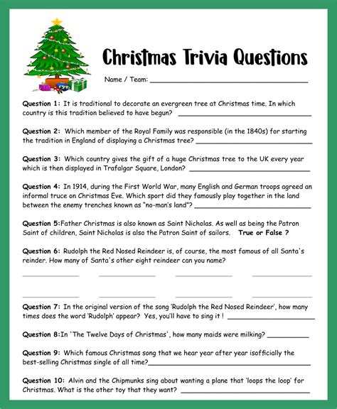 Easy Christmas Trivia - 13 Free PDF Printables | Printablee