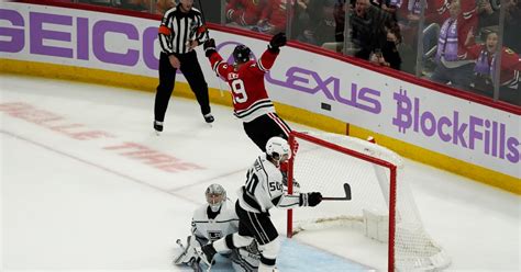 Soderblom Toews Help Blackhawks Top Kings In Ot To Snap Losing Streak