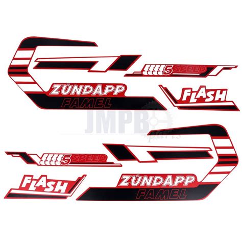 Stickerset Zundapp Famel Flash Red Black Jmpb Parts