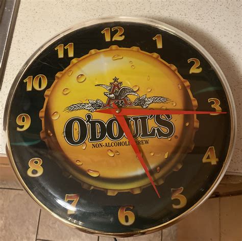 92 93 O Doul S Non Alcoholic Beer 14 Light Up Clock Sign Anheuser Busch Odouls Ebay