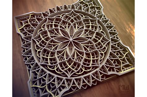 M Layered Mandala For Laser Multilayer Mandala Svg Dxf