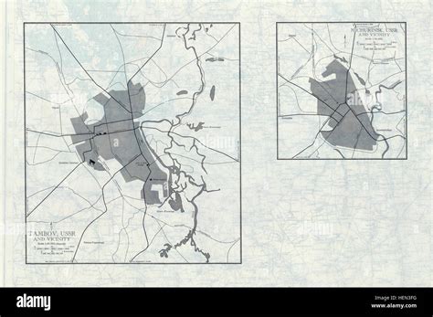 ussr map nn   verso tambov ussr  vicinity michurinsk ussr  vicinity stock photo