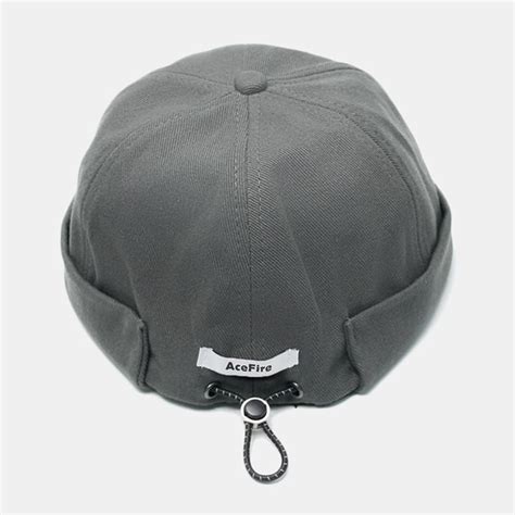 Solid Color Retro Drawstring Skull Hat Beanie Brimless Hats Chapeau