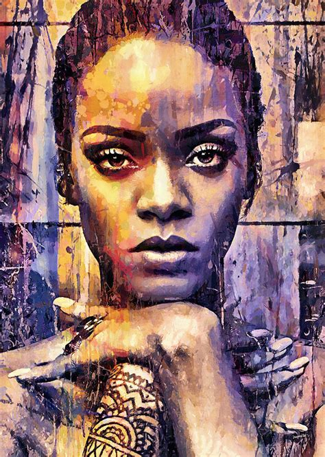 Rihanna Digital Art By SampadArt Gallery Pixels