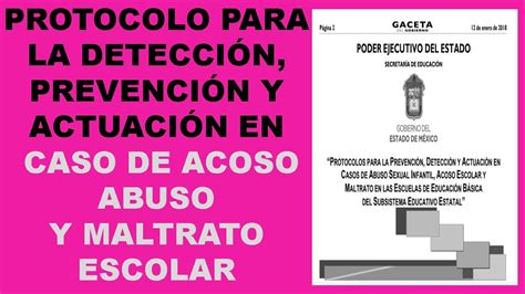 Protocolo Para La DetecciÓn Y ActuaciÓn En Caso De Acoso Abuso Y Maltrato Escolar Youtube