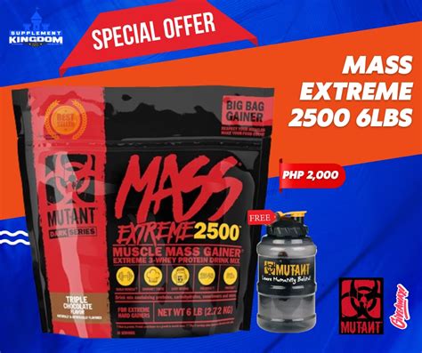 Mutant Mass Extreme 2500 Promo 100 Muscle Mass Gainer 3 Whey Protein Drink Mix Lazada Ph