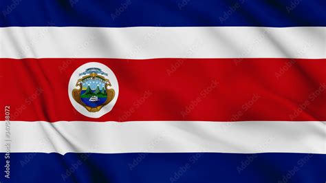 Costa Rica Flag Is Waving 3d Animation Costa Rica Flag Waving In The