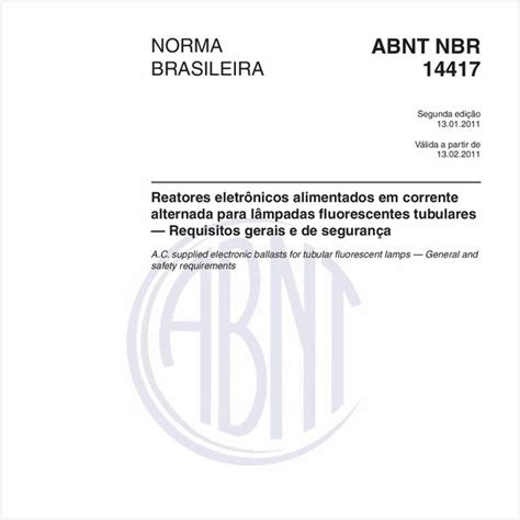 Target Normas ABNT NBR 14417 NBR14417 Reatores eletrônicos