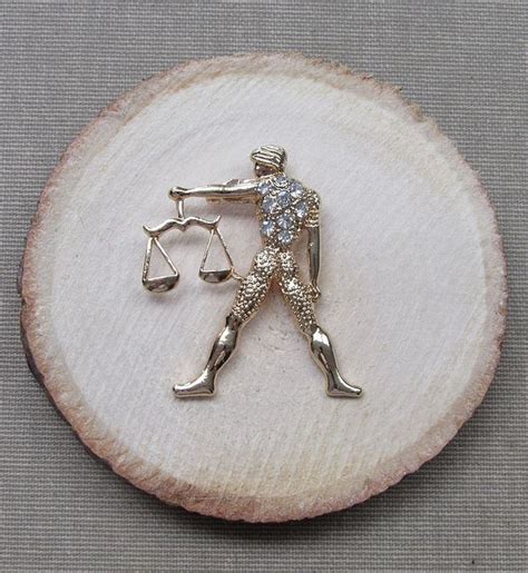 Broche Bijou Signe Du Zodiaque Balance En Acier Dor Etsy France