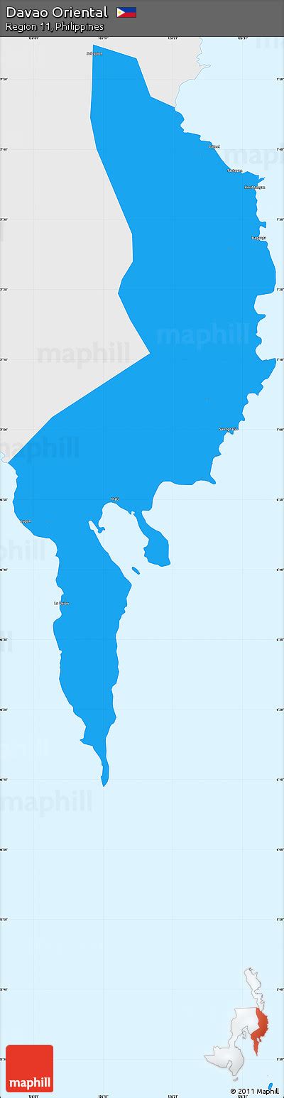 Free Political Simple Map Of Davao Oriental Single Color Outside