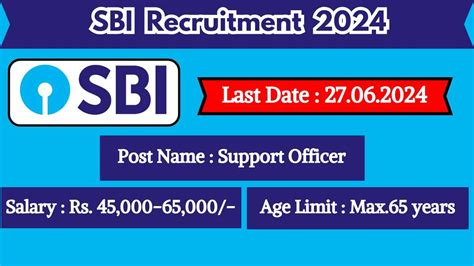 Sbi Recruitment 2024 Check Post Salary Age Qualification And Apply