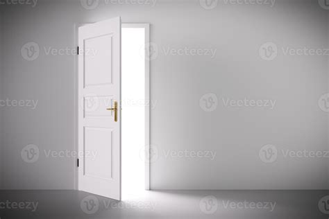 Light Coming From Half Open Classic White Door 7829768 Stock Photo At