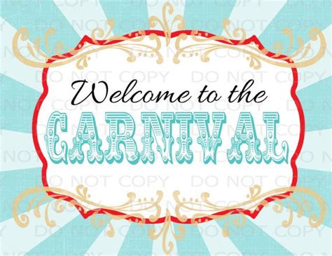 Printable DIY Vintage Circus Welcome To The Carnival Sign Etsy