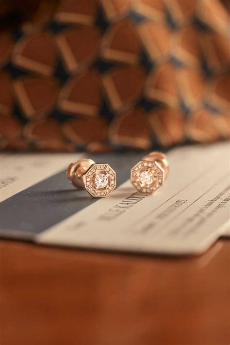 Art Déco Rond XS Rose Gold Diamond Earrings Gemmyo