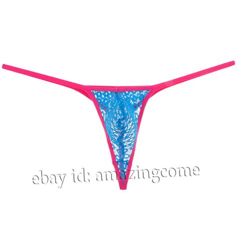 Men Tanga See Through Lace Bikini T Back Underwear Sexy Pouch String Micro Thong Ebay