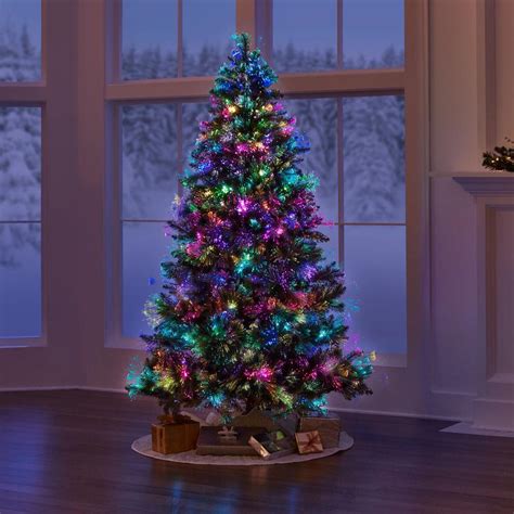 The Fiber Optic Light Show Tree Hammacher Schlemmer