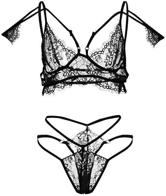 Amazon Qqqqc Women S Lingerie Sets Women Bandage Sexy Underwear Bra Thong Openwork Erotic