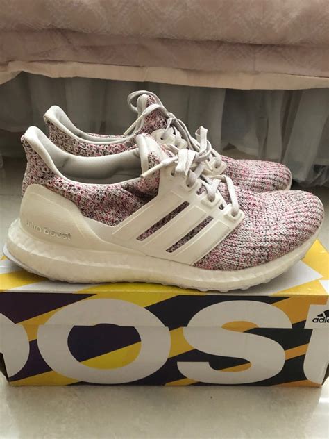 Adidas Ultraboost (White/Pink, 8 US) on Carousell