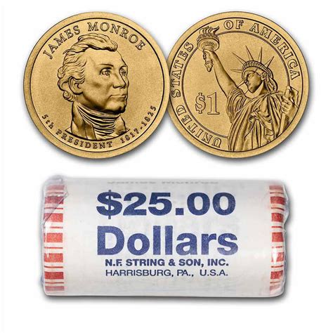 2008 D James Monroe 25 Coin Presidential Dollar Roll Walmart