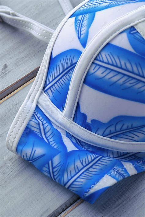 2018 Printed Bikini Set For Women BLUE M In Bikinis Online Store Best Printed Bodycon Dress For