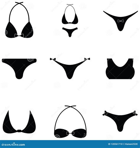 Sistema Del Icono Del Bikini Ilustración del Vector Ilustración de muchacha bikini 120561710