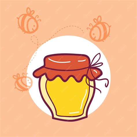 Premium Vector Honey Bottle Cartoon Icon Vector Illustration