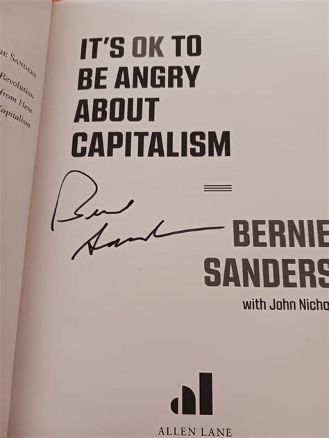 It S Ok To Be Angry About Capitalism By Bernie Sanders Signed Hardcover Book 9780241643280 Ebay