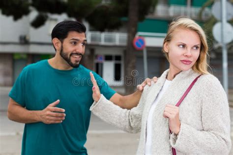 Husband And Wife Are Emotional Quarreling Stock Image Image Of Park