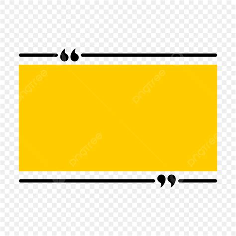 Linha Preta Fundo Amarelo Cita Borda De Texto PNG Caixa De Texto