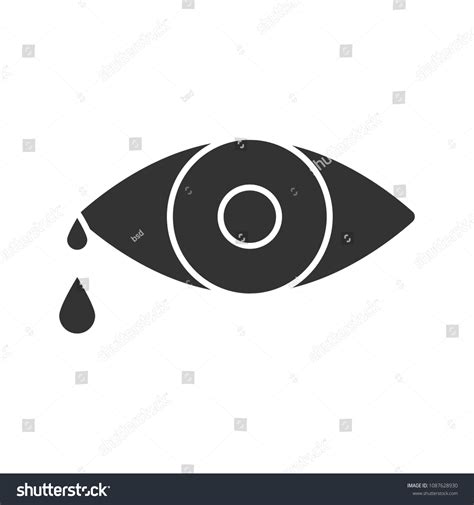 Crying Human Eye Glyph Icon Silhouette Stock Illustration 1087628930