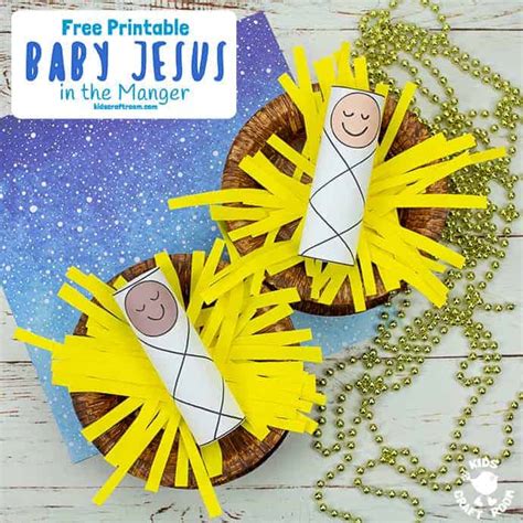 Baby Jesus In A Manger Craft With Free Printable Kids Craft Room