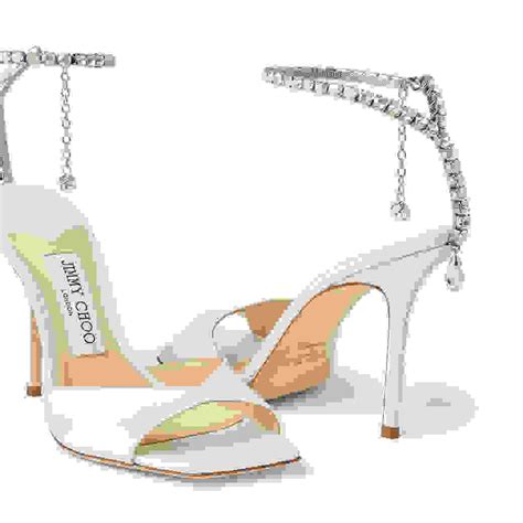 Saeda Sandal 100 Ivory Satin Sandals With Crystal Embellishment