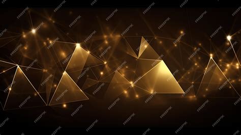 Premium Ai Image Abstract Background Gold Trianglesshining Gold Crystals