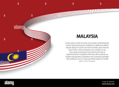 Wave Flag Of Malaysia With Copyspace Background Banner Or Ribbon