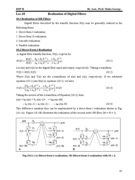 Lec10 Dsp Pdf Electrical Engineering Mathematical Objects