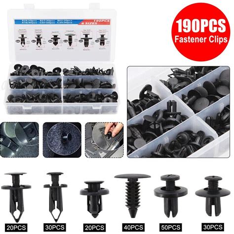 190x Car Trim Clips Rivet Door Panel Retainer Fastener Mud Flaps Push