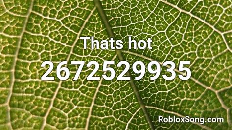 Thats Hot Roblox ID Roblox Music Codes
