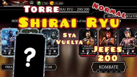 Torre Shirai Ryu Normal Jefes 200 5ta Vuelta Mortal Kombat Mobile