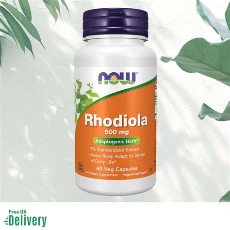 NOW Foods Rhodiola, 500mg - 60 vcaps - Synergy UK
