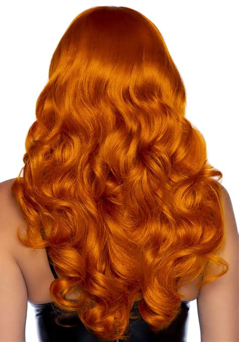 Long Wavy Bang Ginger Orange Costume Wig Long Hair Wigs