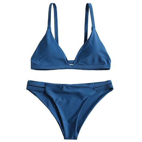 ZAFUL Cami escalera corte Ruched Bikini Set traje de baño mujeres traje