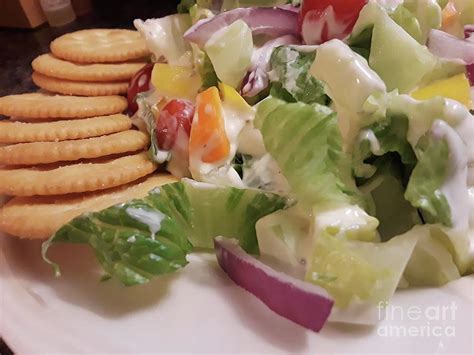 Tossed Salad With Ritz Crackers 2 Photograph By Maxine Billings Pixels