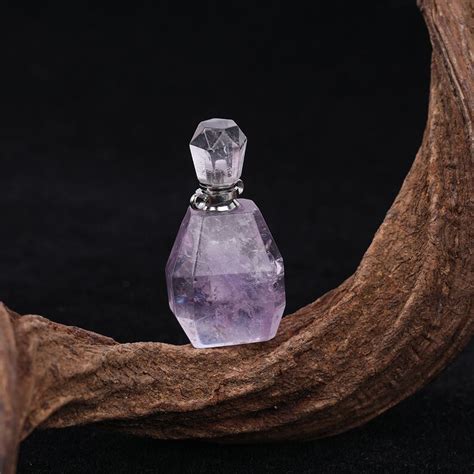 Natural Gemstones Quartz Crystal Faceted Perfume Bottle Charms Etsy