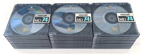 目立った傷や汚れなし美品中古MD ミニディスク 30枚セット minidisc 動作OK Maxell MD74 使用済 ケースなし