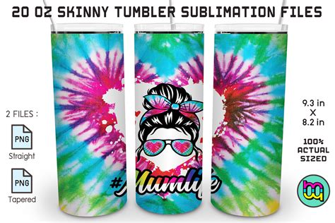 Skinny Tumbler 20oz Mom Life Tie Dye Png Graphic By Miraclemaker