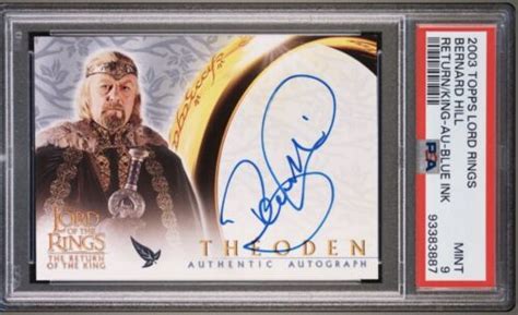 Topps The Lord Of Rings Return King Bernard Hill As Theoden Auto Psa