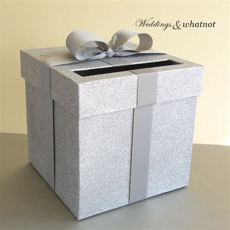 Silver And Silver Wedding Card Box 9w X 9h Choose Your Colors