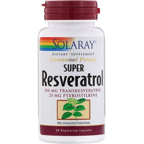 Solaray Super Resveratrol 30 Vegetarian Capsules By Iherb